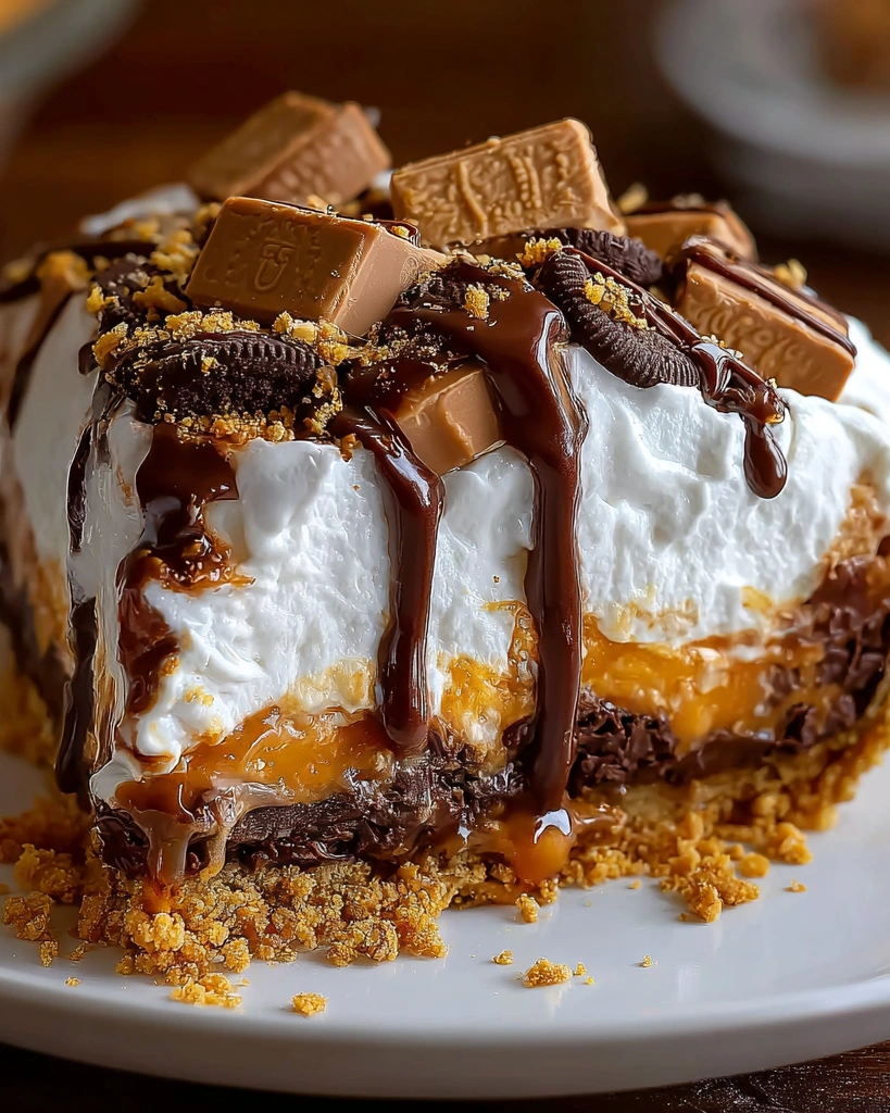 A slice of Butterfinger pie.