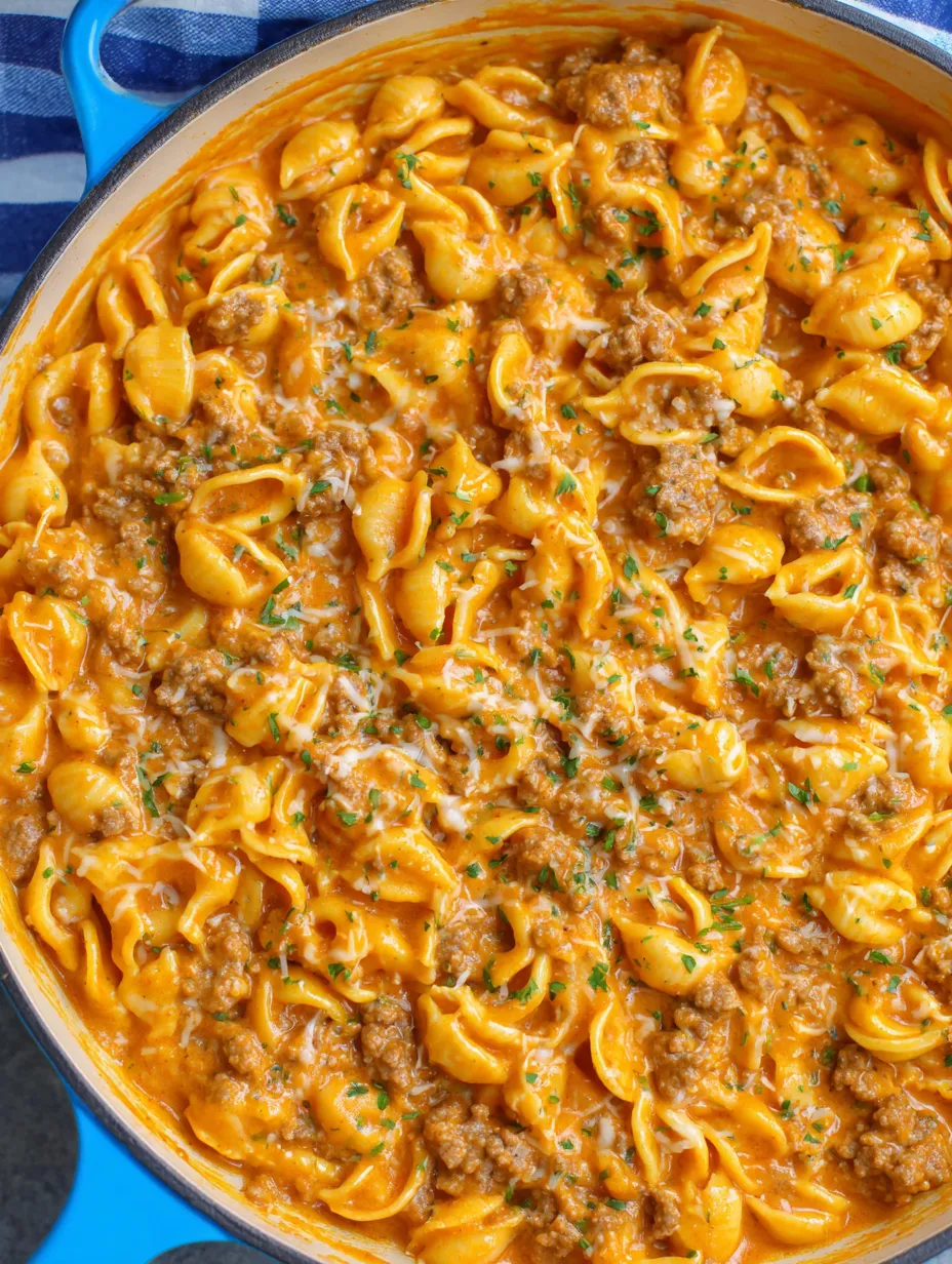 A bowl of homemade Hamburger Helper.