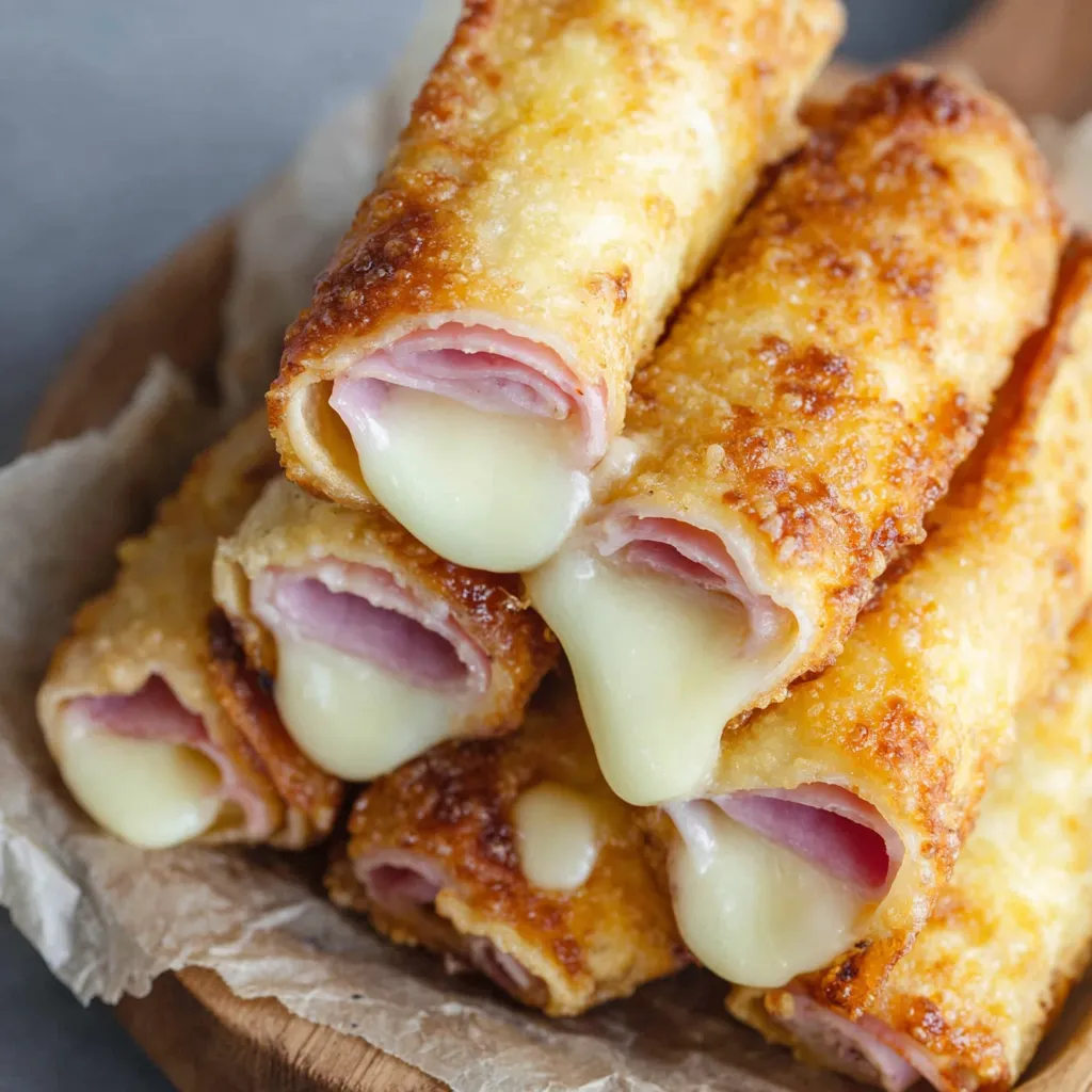 Mozzarella sticks with ham and cheese.