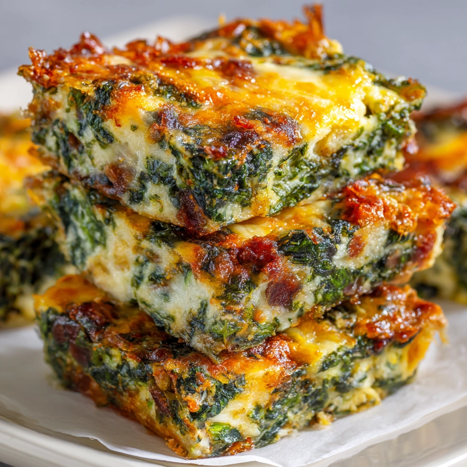 Bacon Cheddar Spinach Squares.