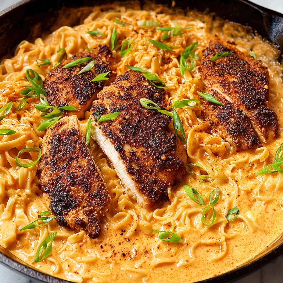 A dish of chicken and noodles.