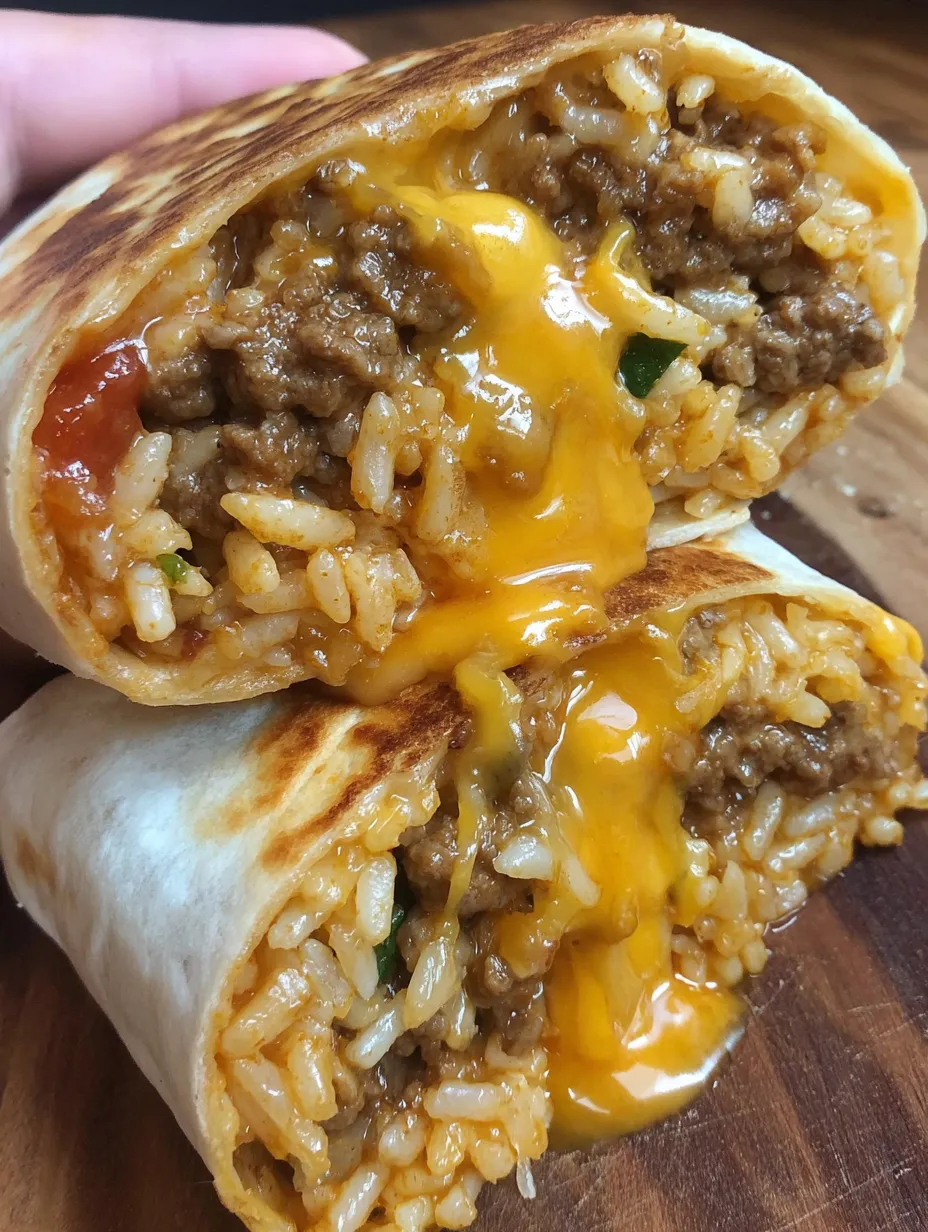 A quesarito with rice and meat.