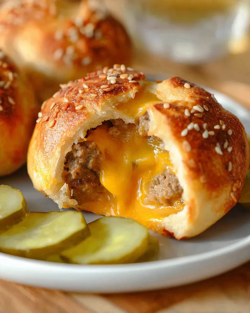 A plate of bacon cheeseburger bombs.