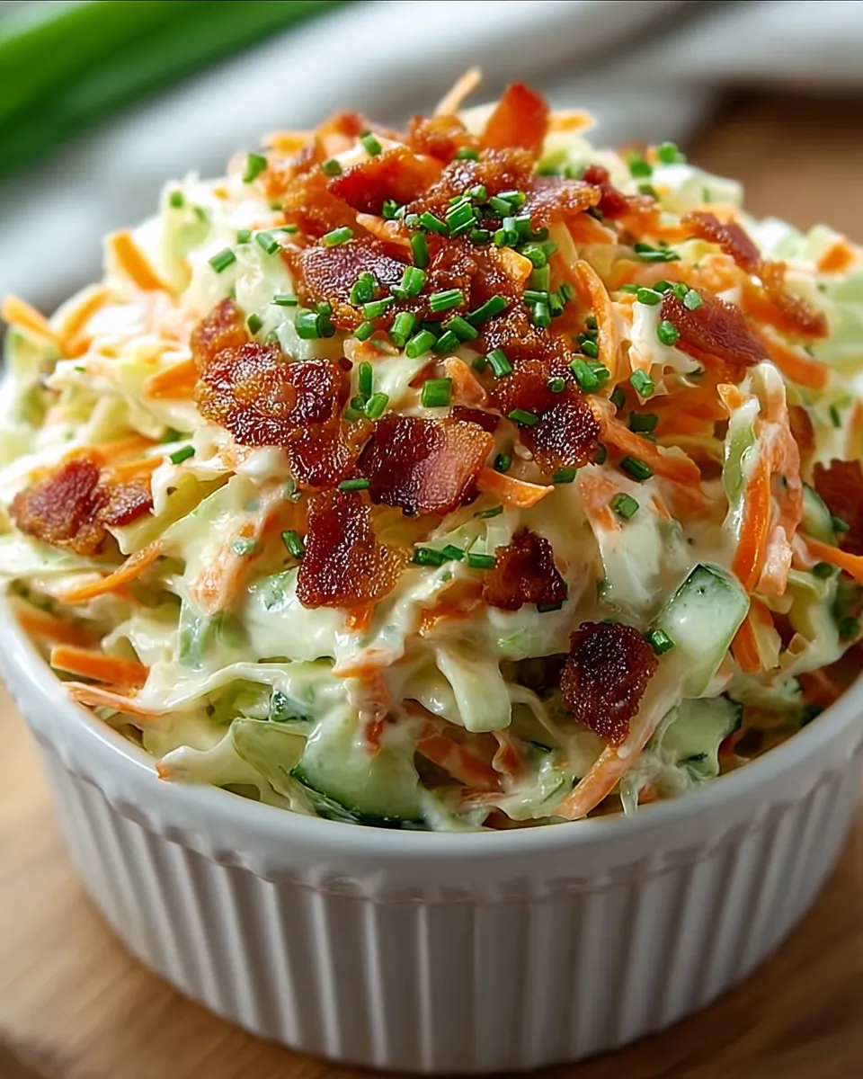A bowl of creamy bacon ranch slaw cups.
