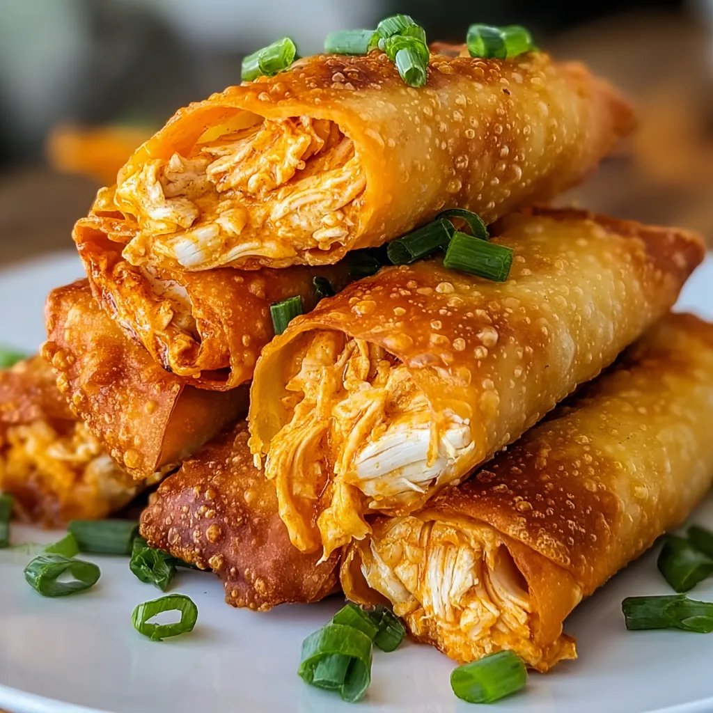 Air Fryer Buffalo Chicken Egg Rolls.