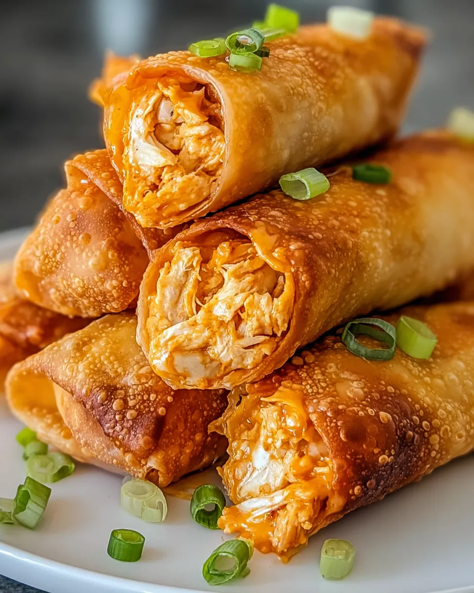 Air fryer buffalo chicken egg rolls.