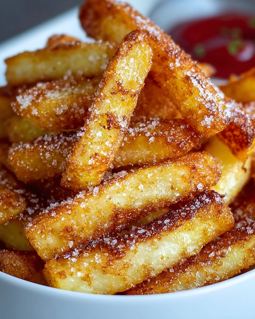 Crispy air fryer apple fries.