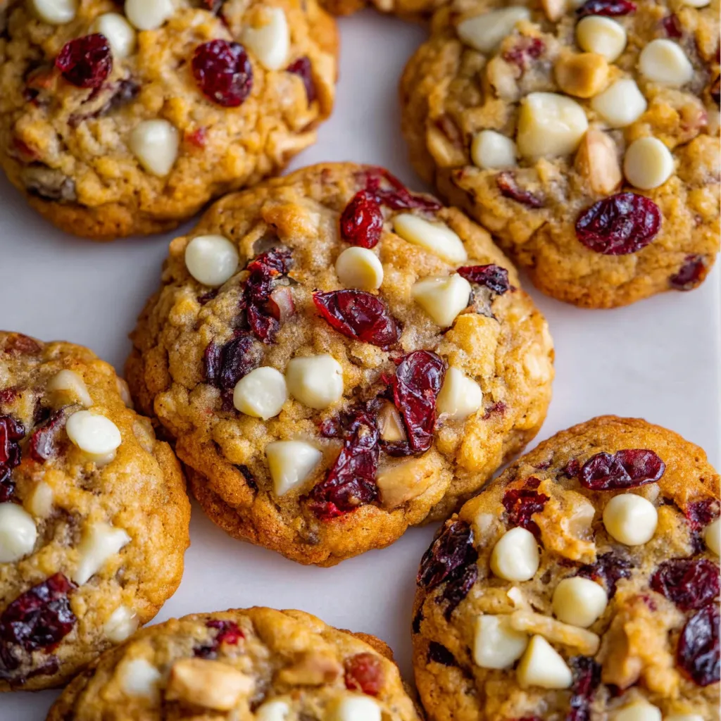 White chocolate cranberry cookies.