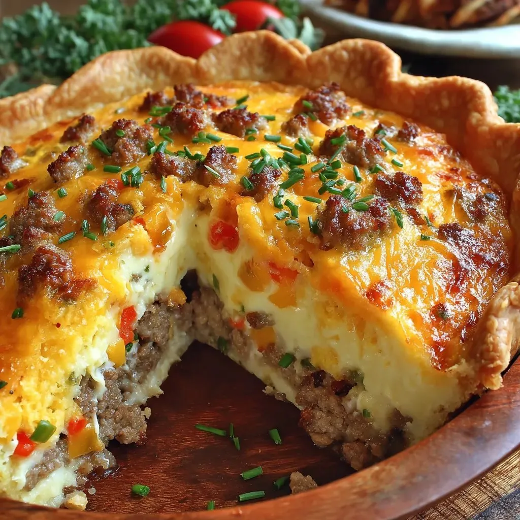A slice of Monterey Sausage Pie.