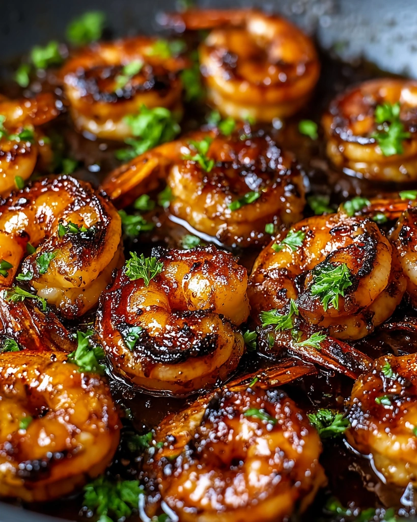 A close up of shrimp in a pan.