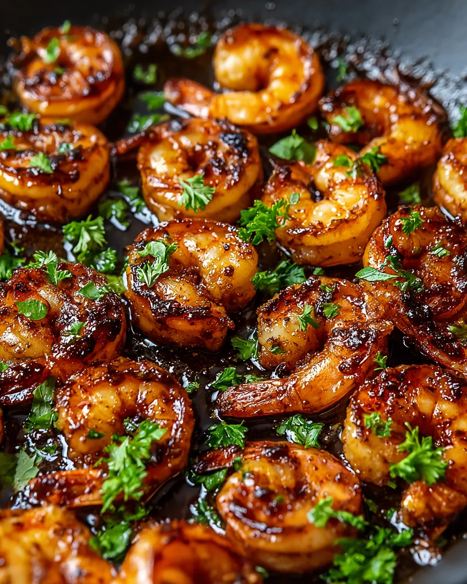 Shrimp with butter and honey.