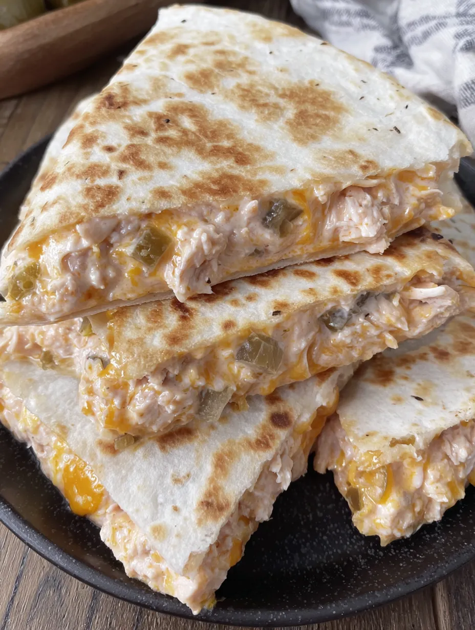 A stack of chicken quesadillas.