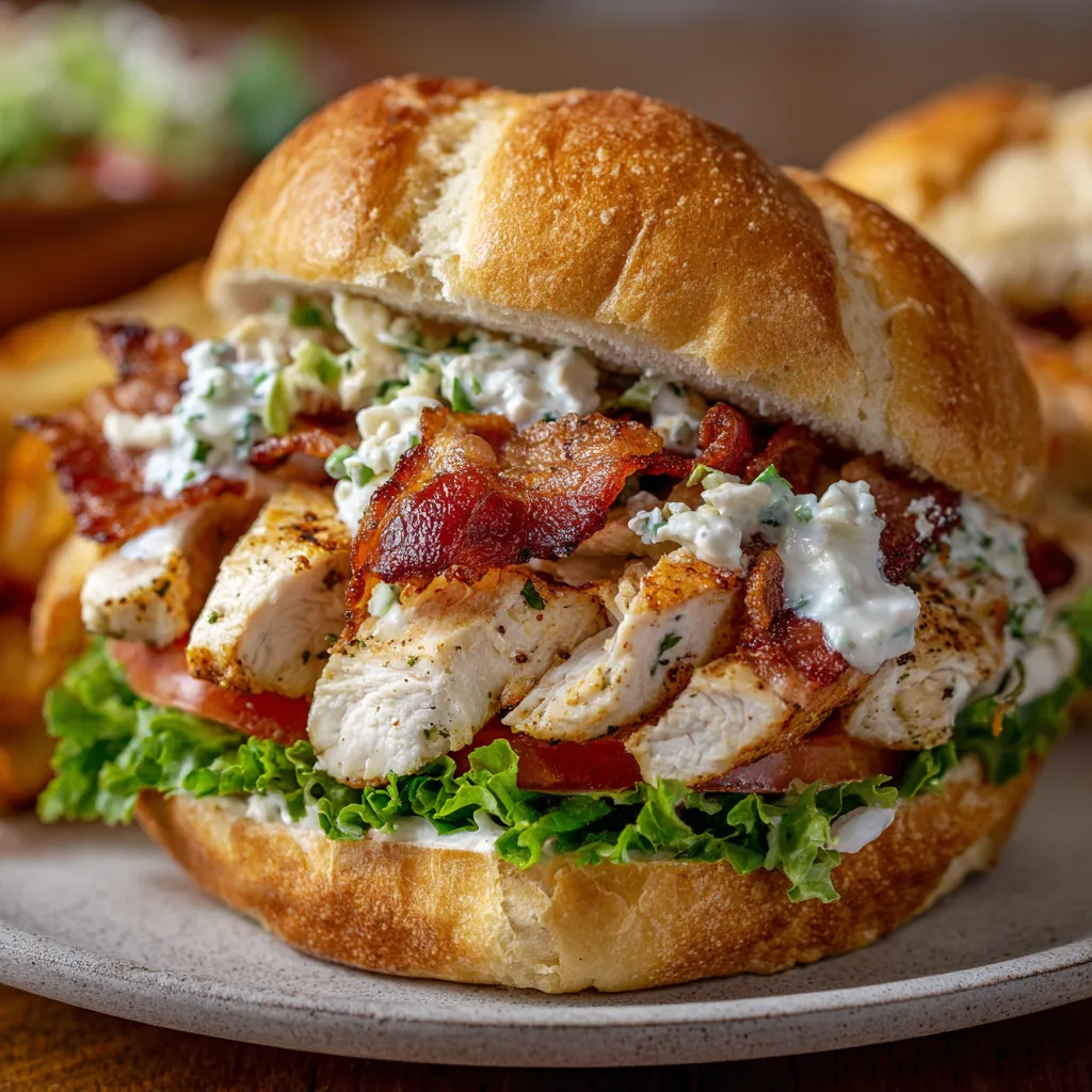 A chopped chicken bacon ranch sandwich.