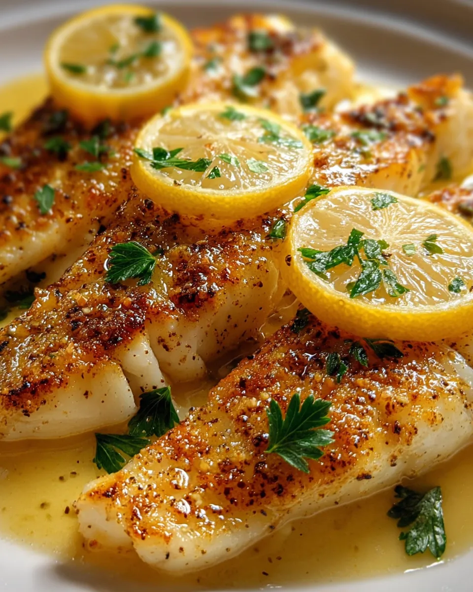 A zesty lemon butter fish fillet.