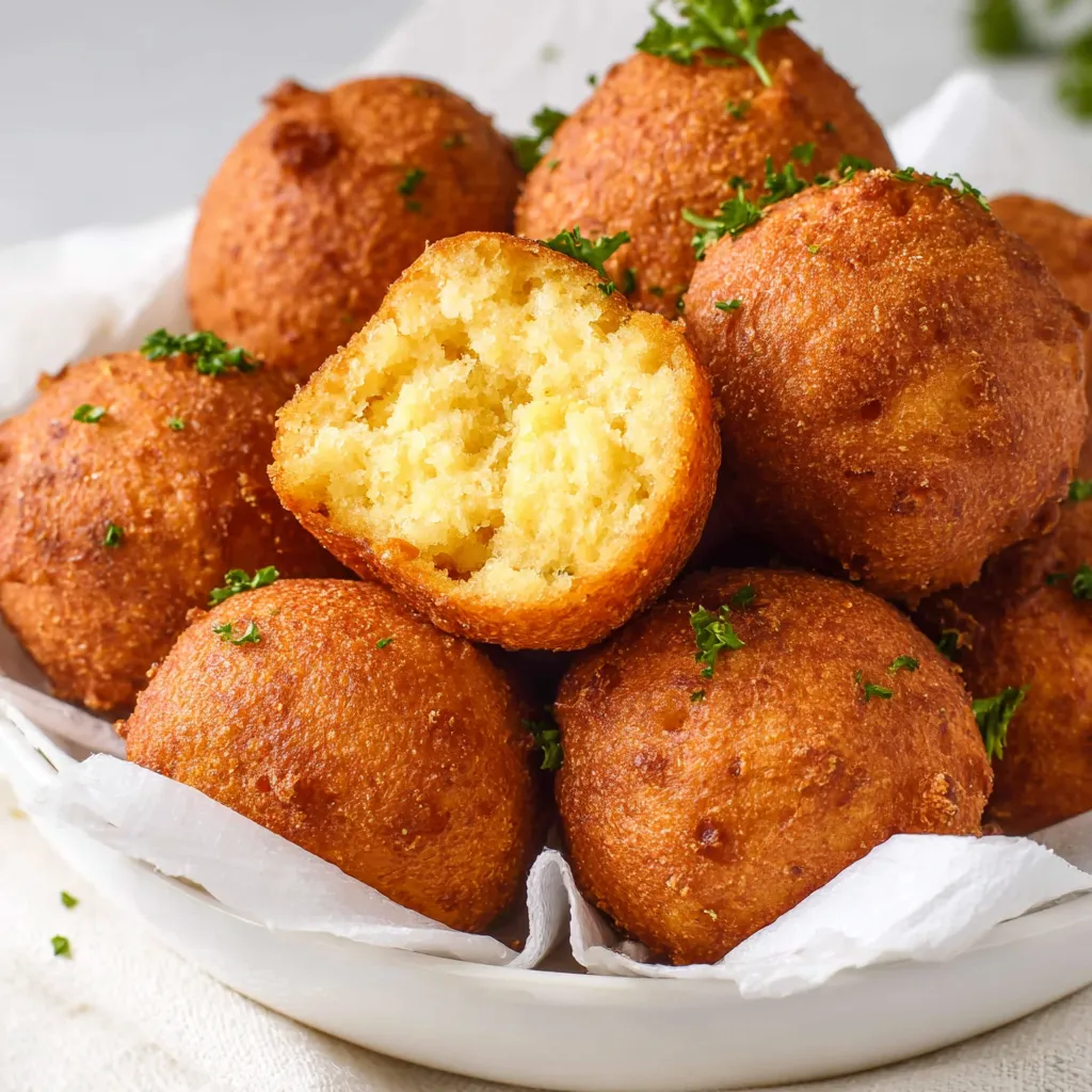 A plate of hush puppies.