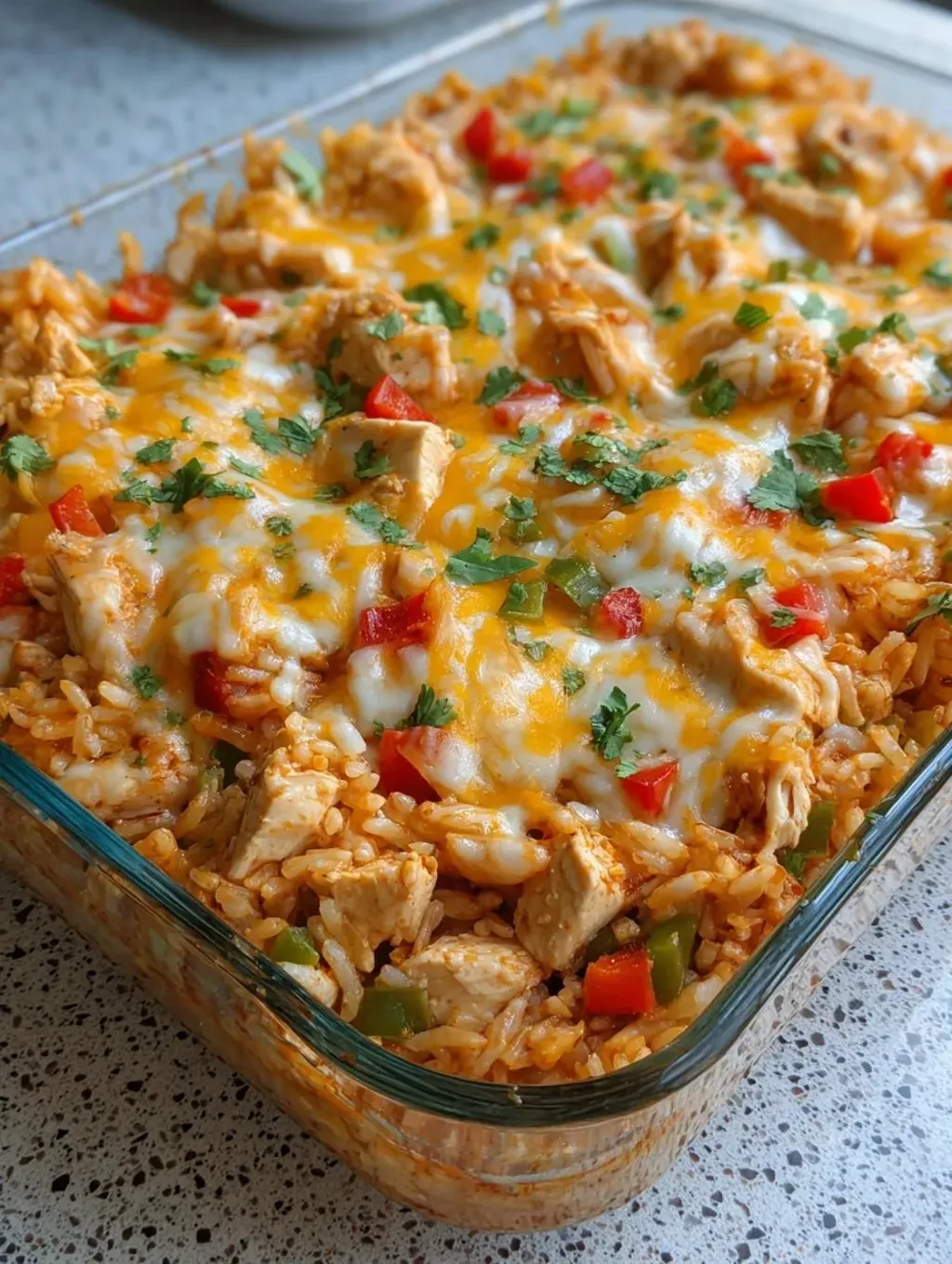 A dish of chicken and rice.
