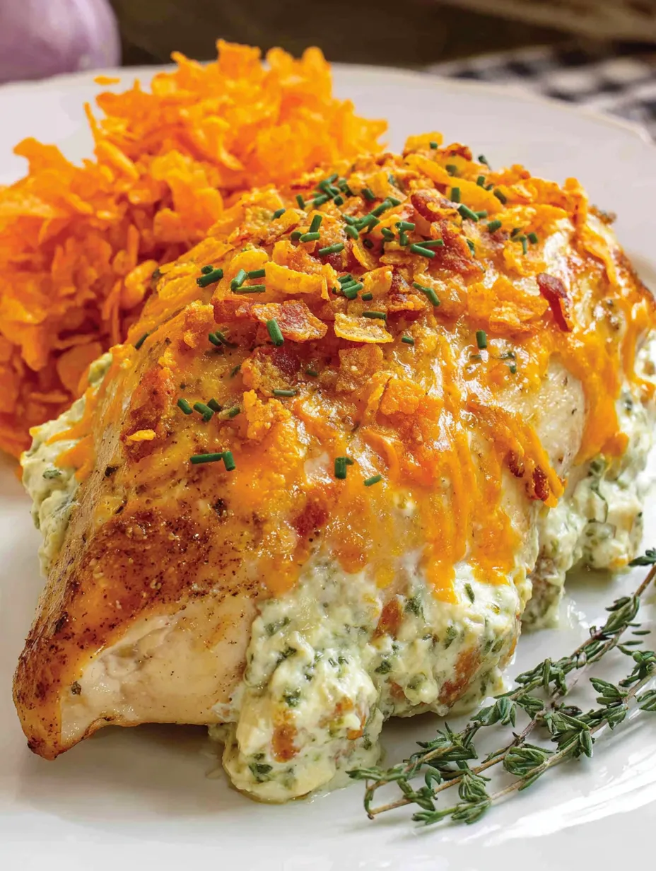 A plate of food with a piece of chicken and a side of potatoes.