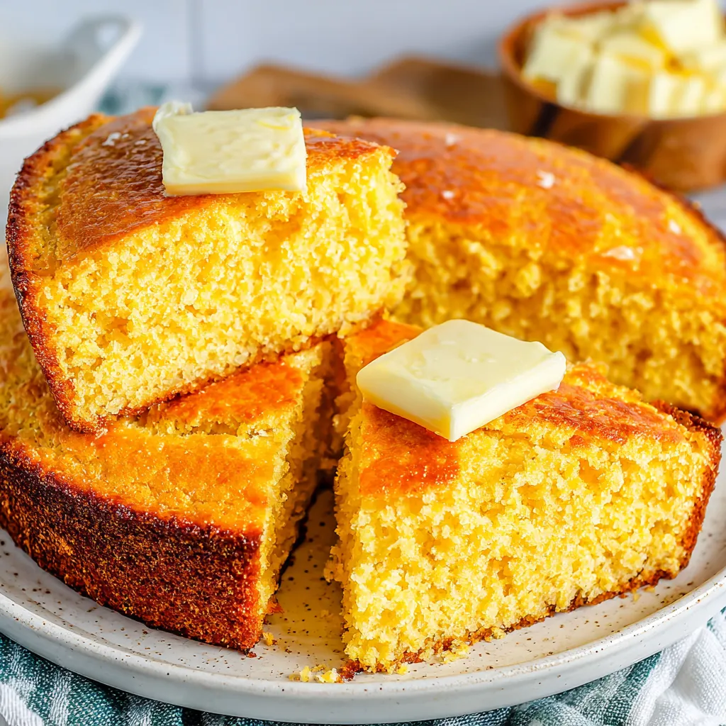 A slice of Grandma's Buttermilk Cornbread.