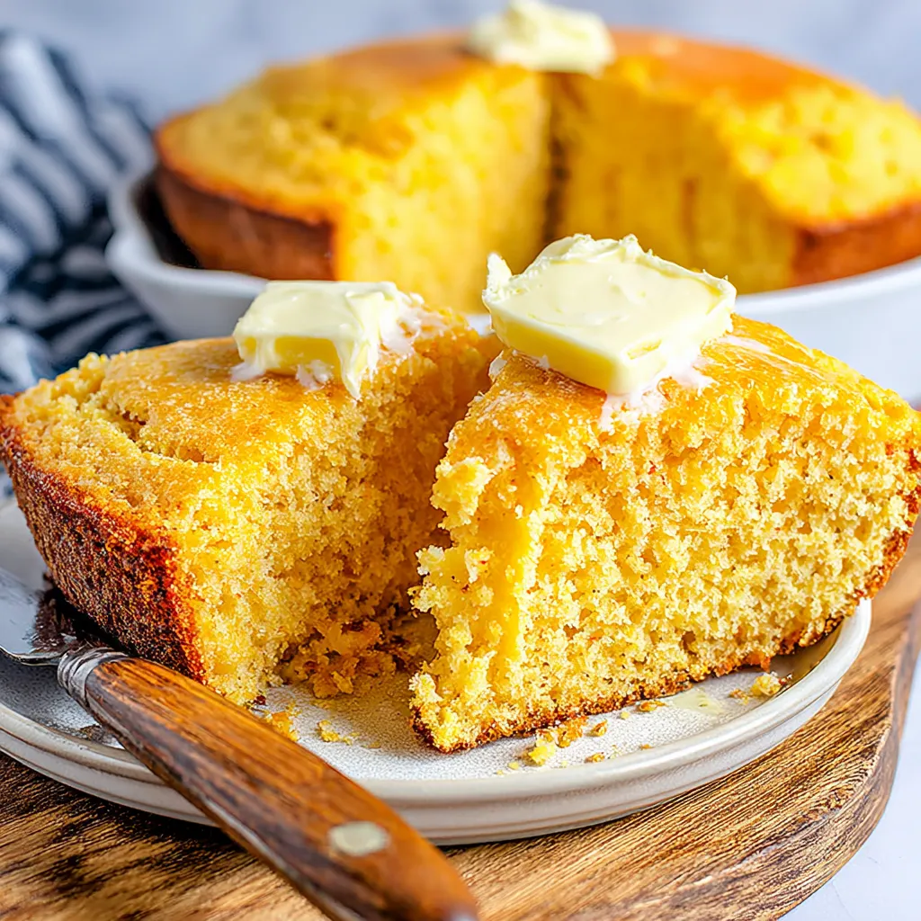 A slice of Grandma's Buttermilk Cornbread.