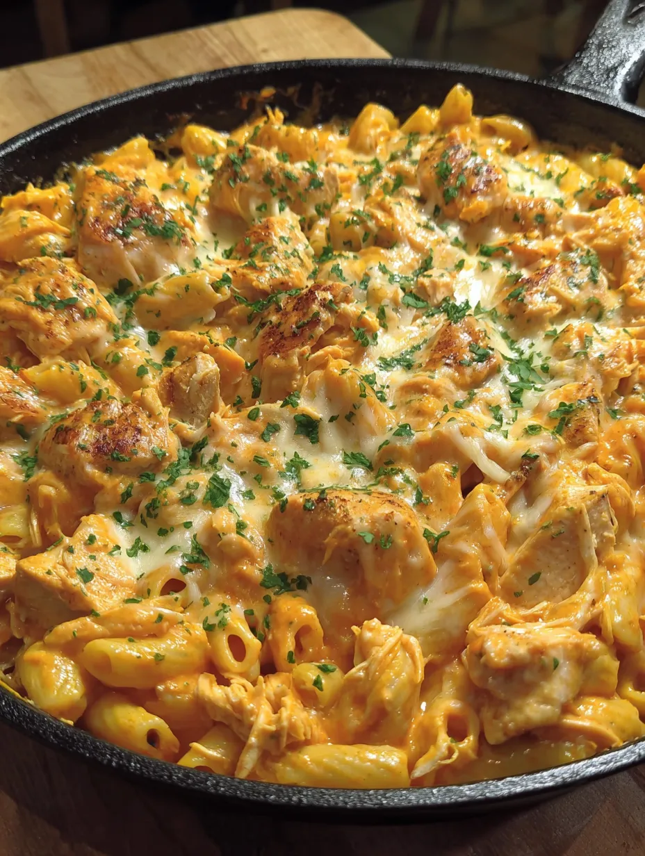 A delicious cheesy skillet dinner.