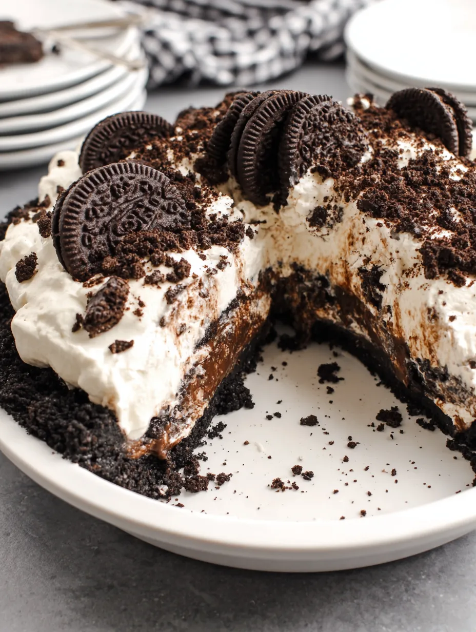 A slice of Oreo Mud Pie.