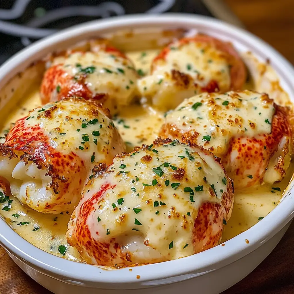 A bowl of lobster with garlic butter.