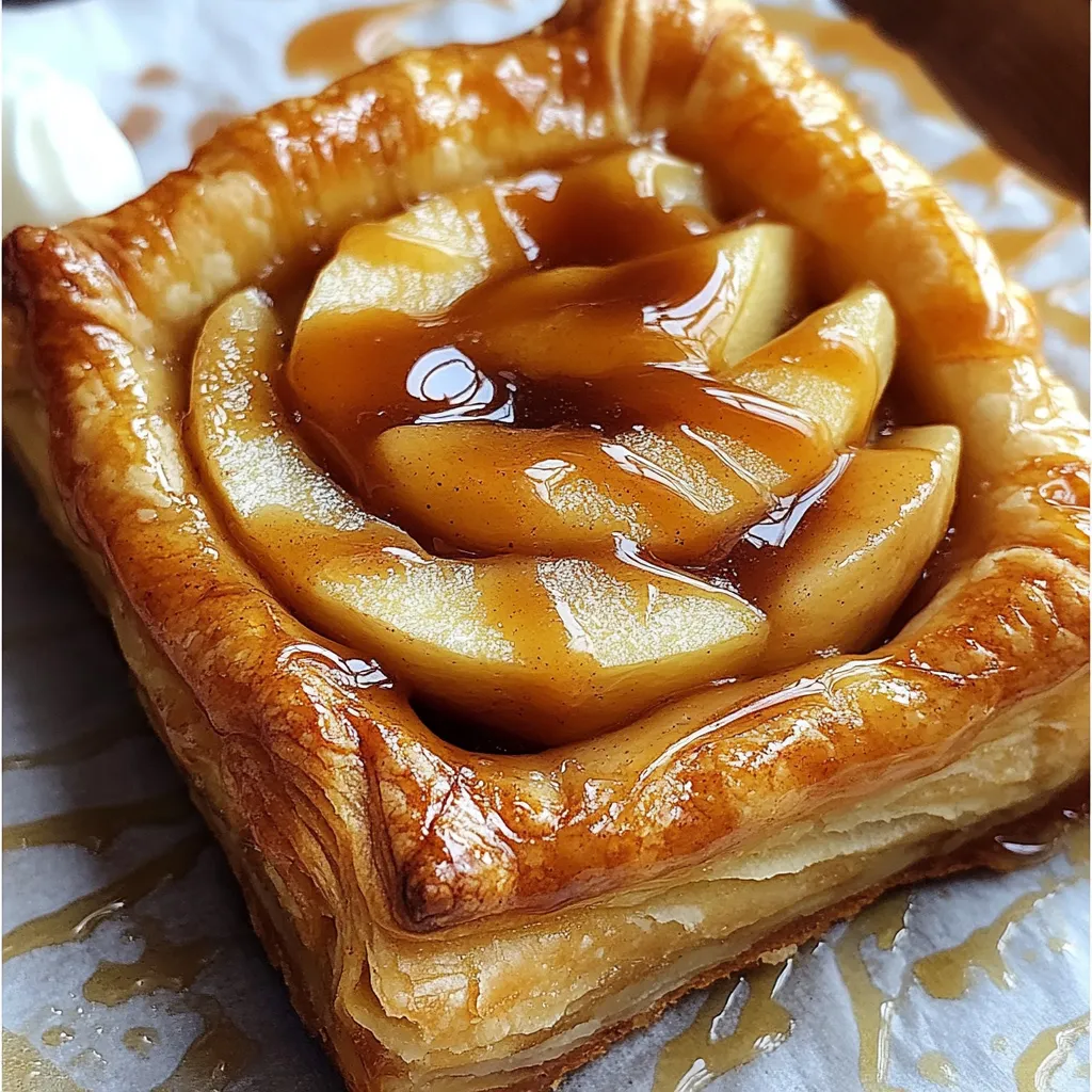 A pastry with a caramel apple filling.
