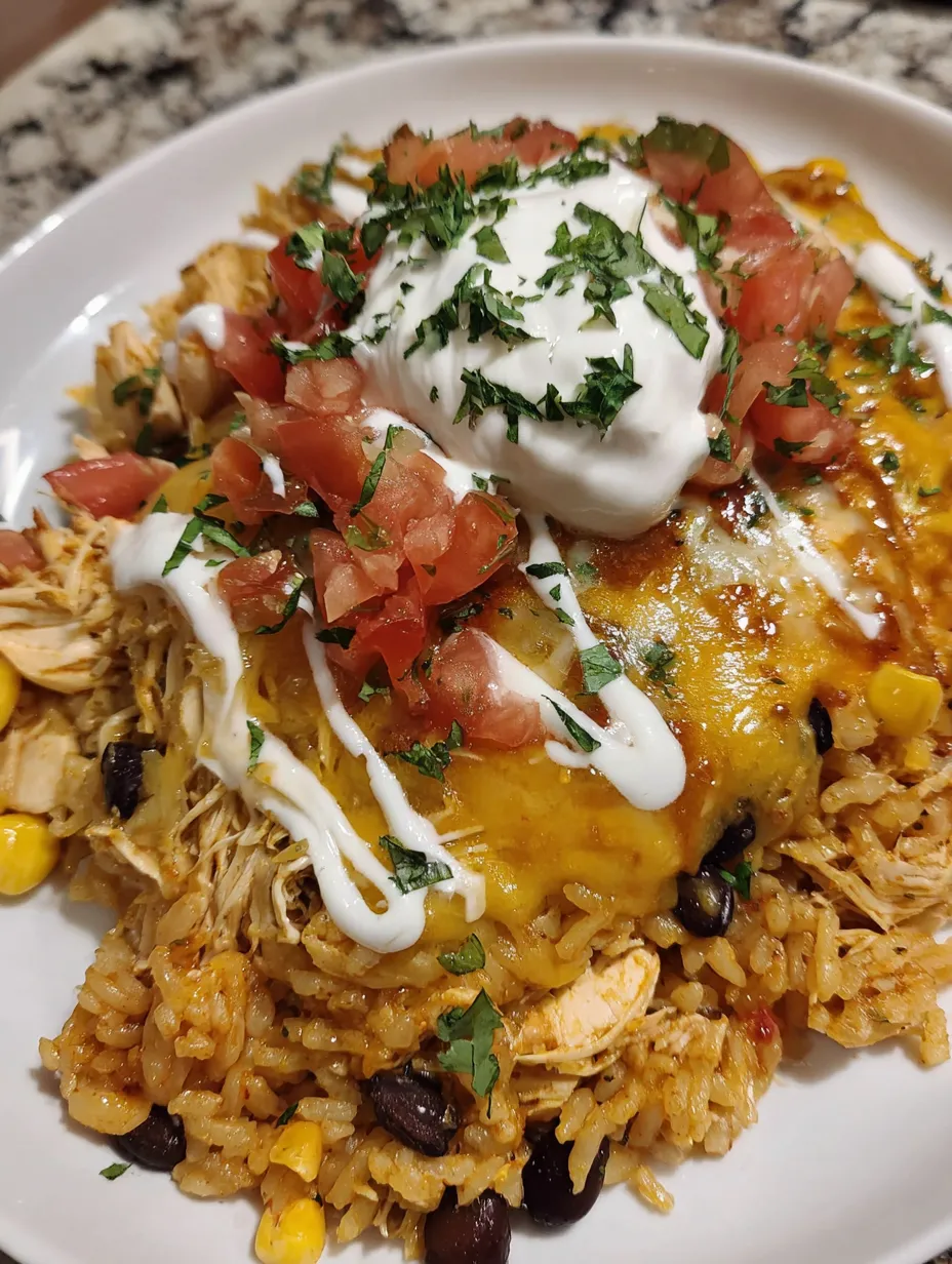 A plate of food with rice, beans, and tomatoes.
