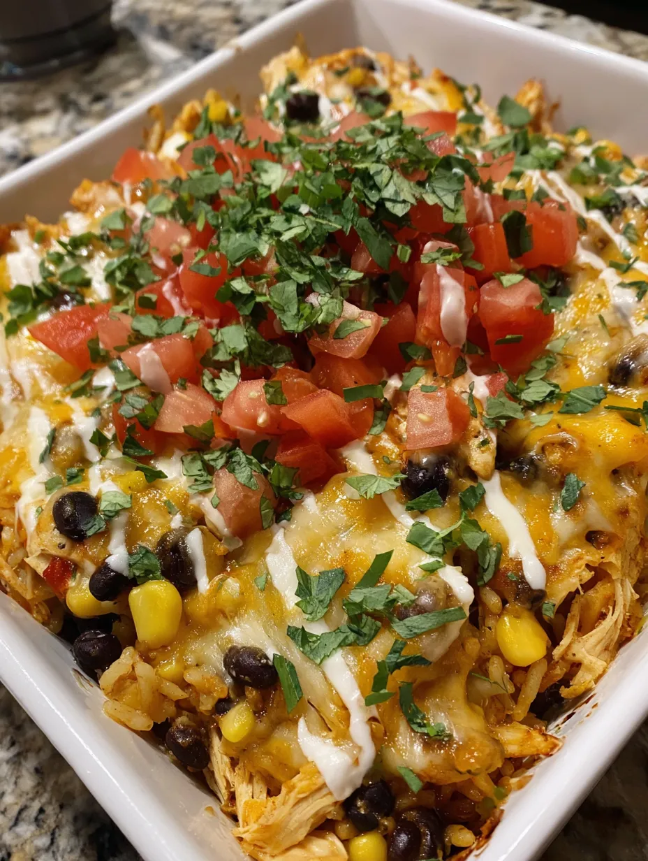 A delicious Southwest Chicken and Rice Casserole.