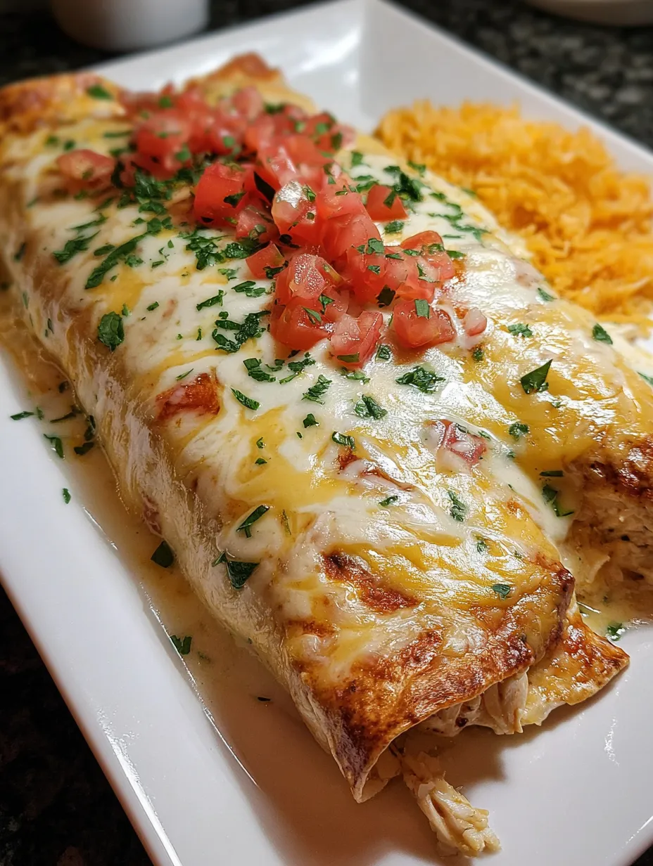A plate of queso chicken enchiladas.