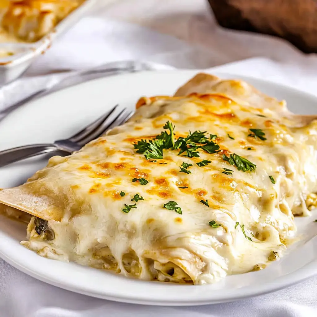 A plate of chicken enchiladas.