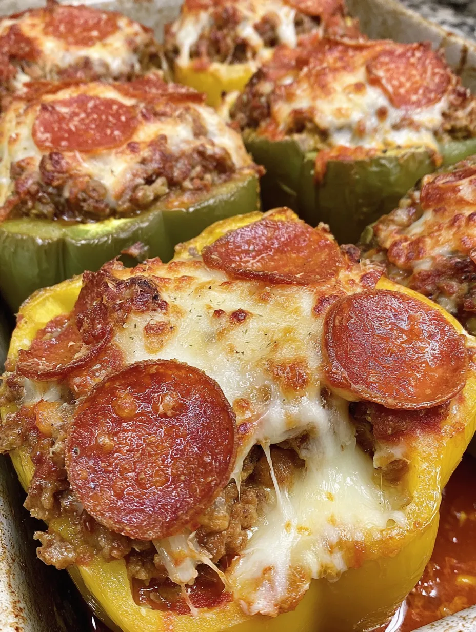 A close up of a pizza stuffed pepper.