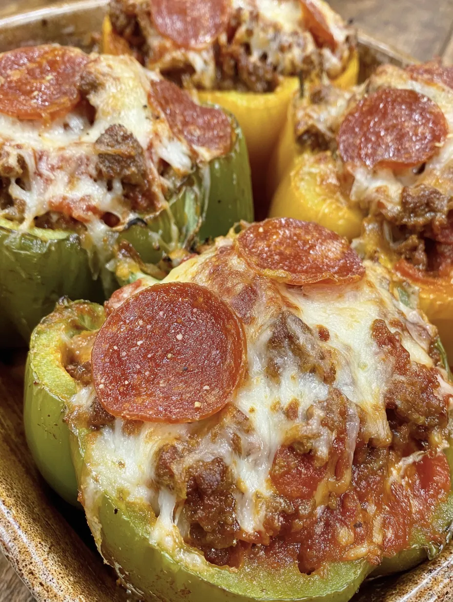 A close up of a pizza stuffed pepper.