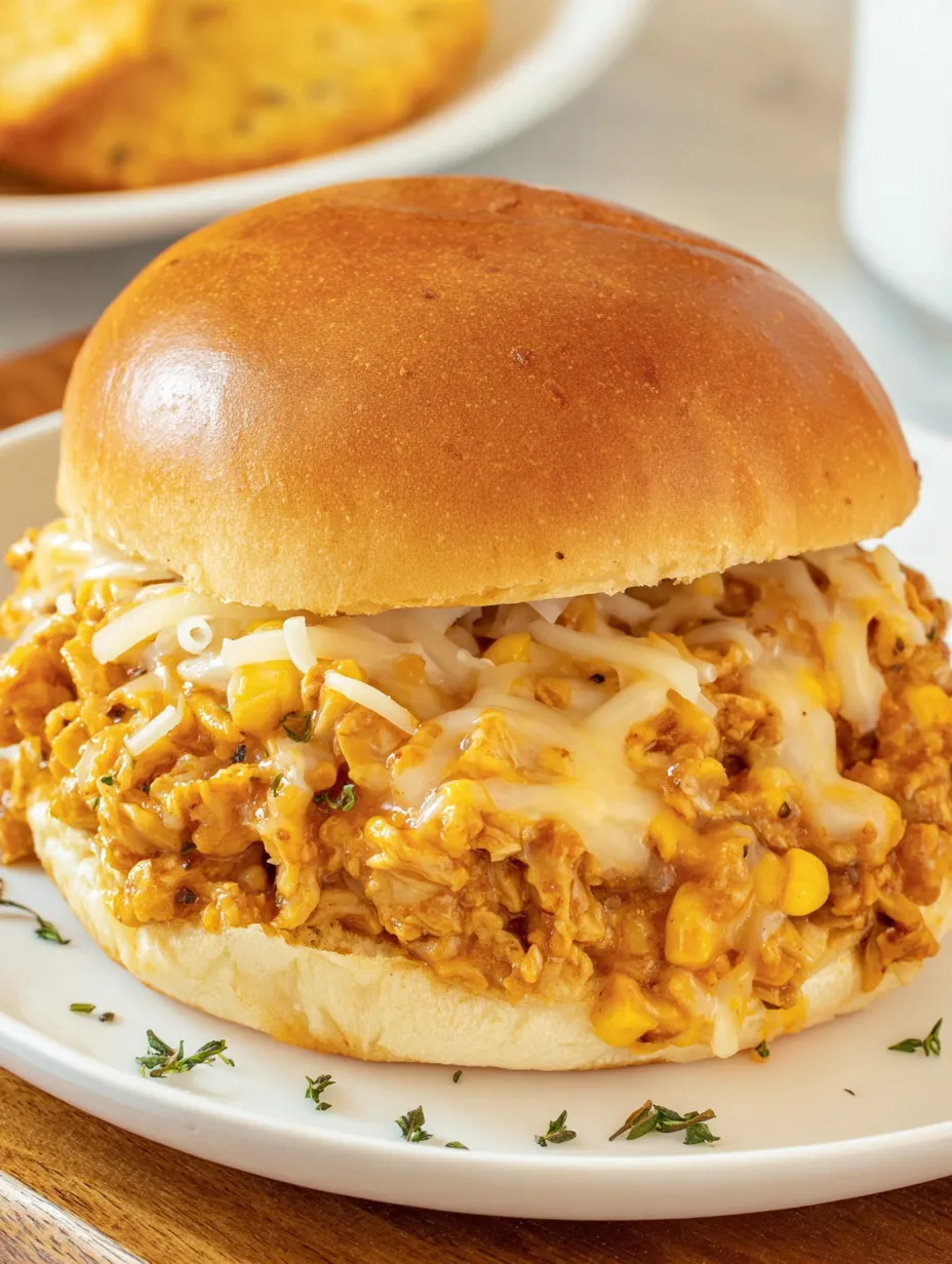 A sandwich with a sloppy joe filling.