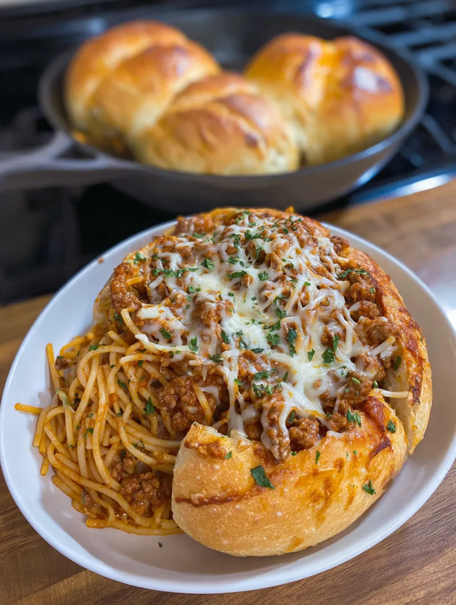 A plate of garlic butter spaghetti.