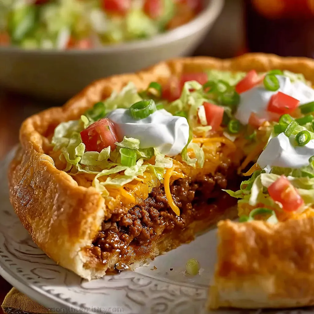 A slice of a Pillsbury Crescent Roll Taco Bake.