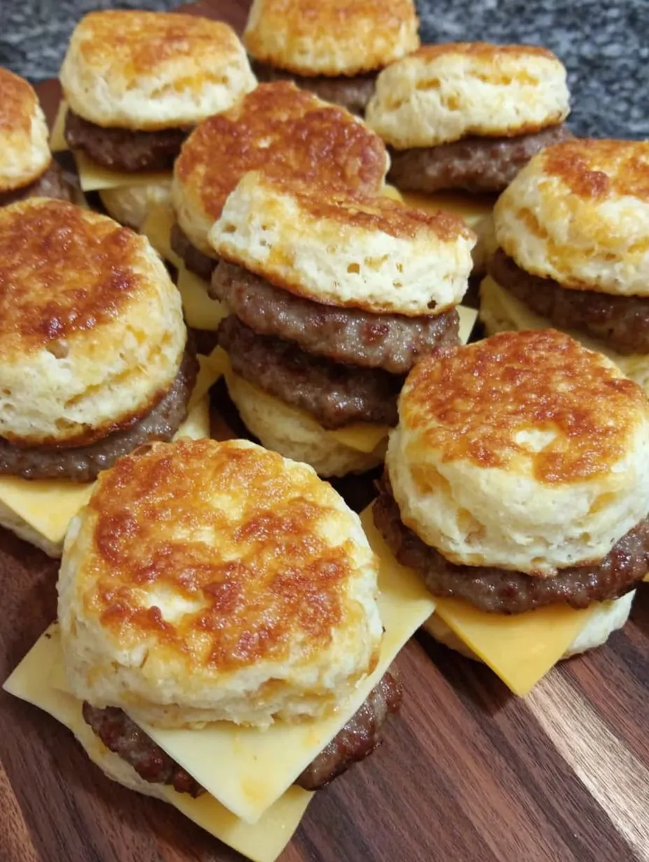 A plate of Southern Sausage Biscuits.