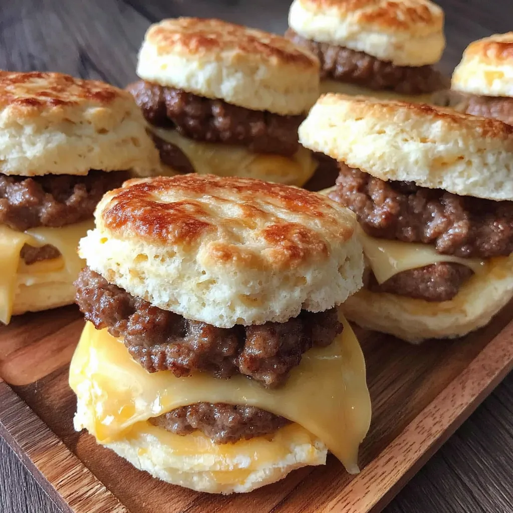 A plate of Southern Sausage Biscuits.