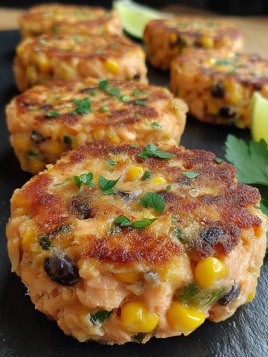 Mexican Salmon Patties on a plate.