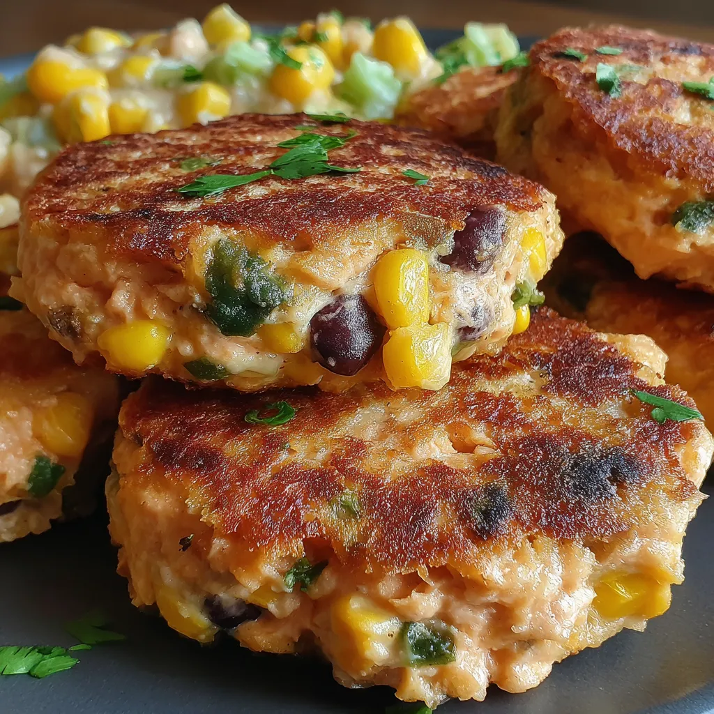 A plate of Mexican Salmon Patties.