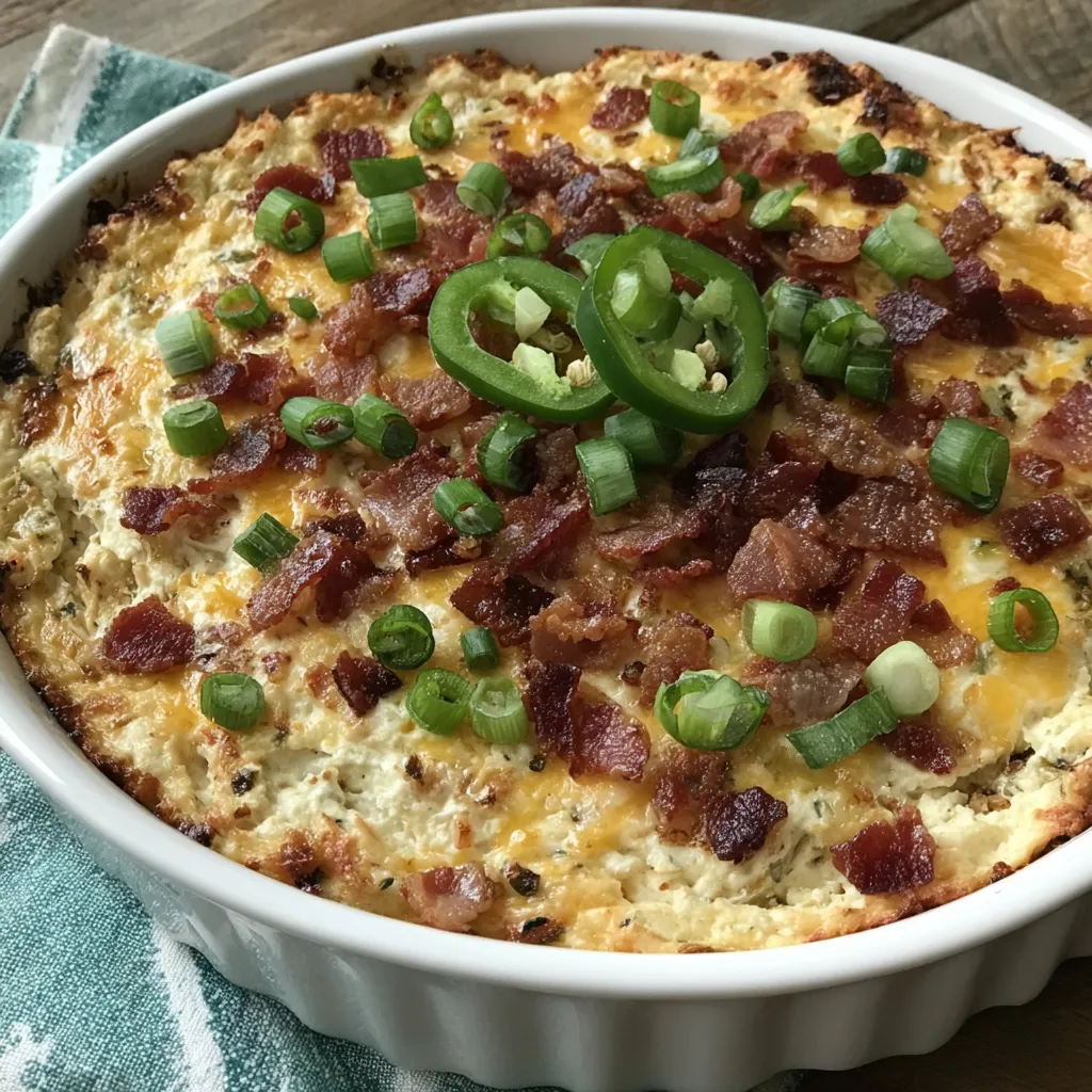 A dish of jalapeno popper dip.