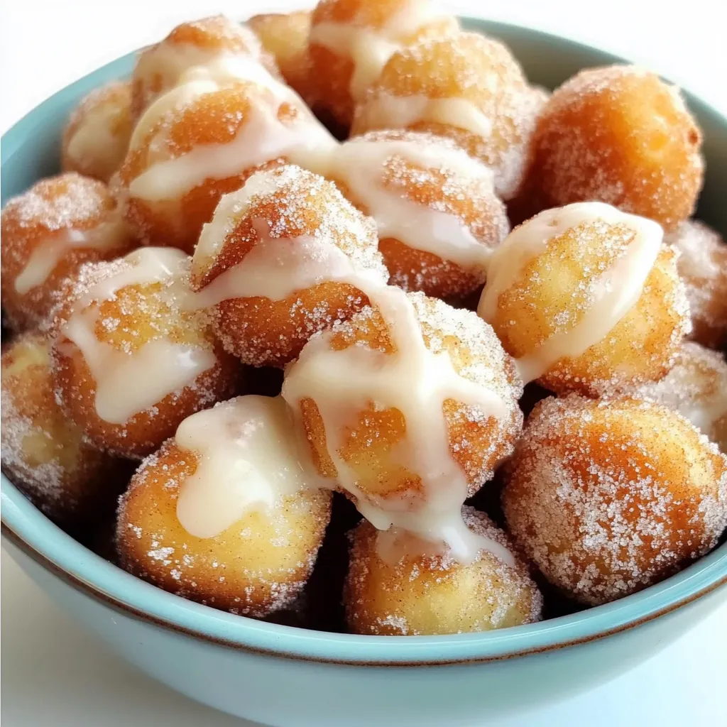 A bowl of doughnuts with icing.