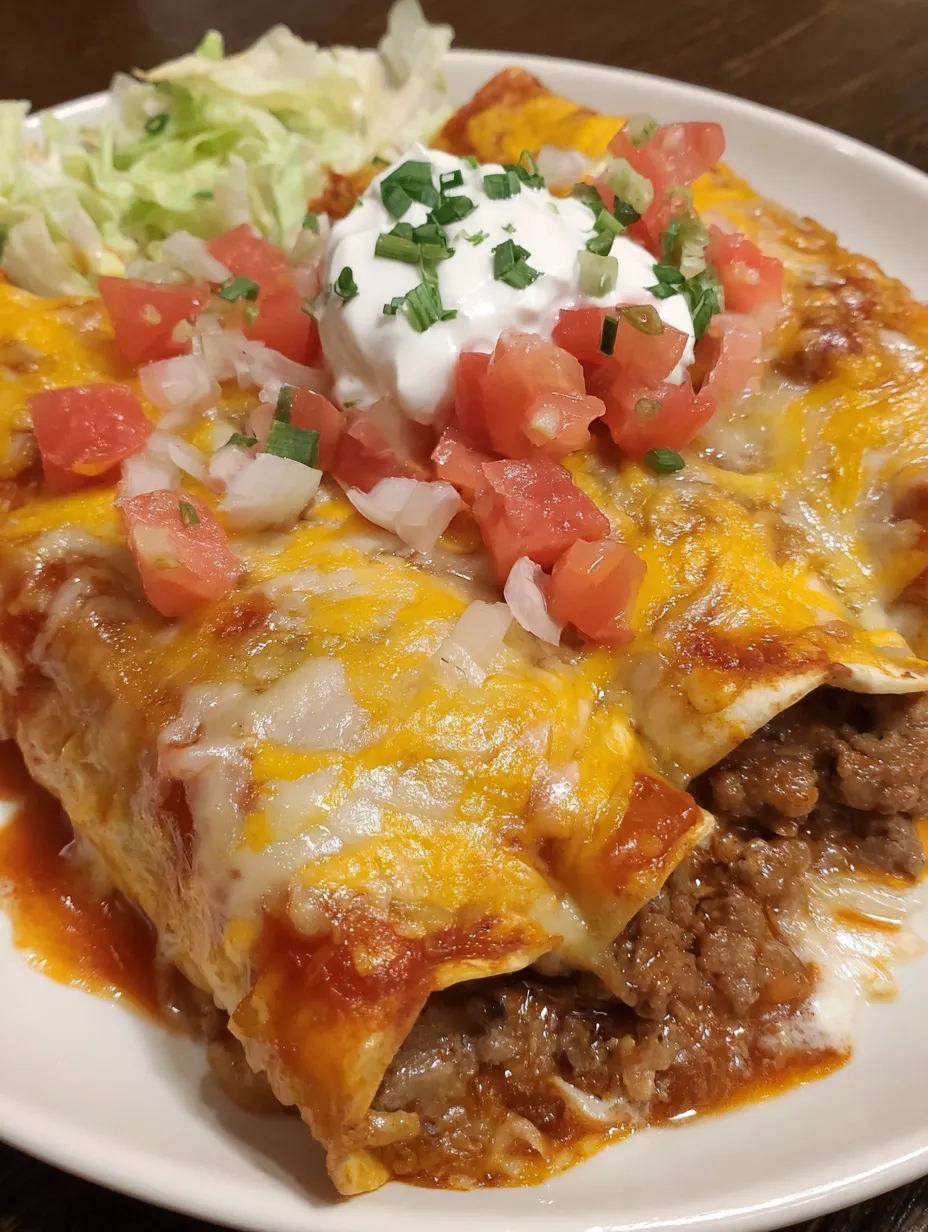 A plate of ground beef and potato enchiladas.