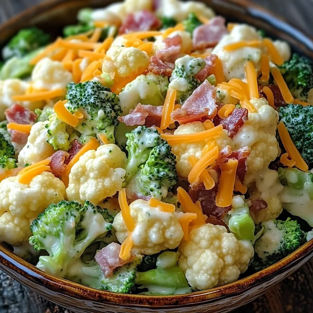 A bowl of food with cheese and bacon.