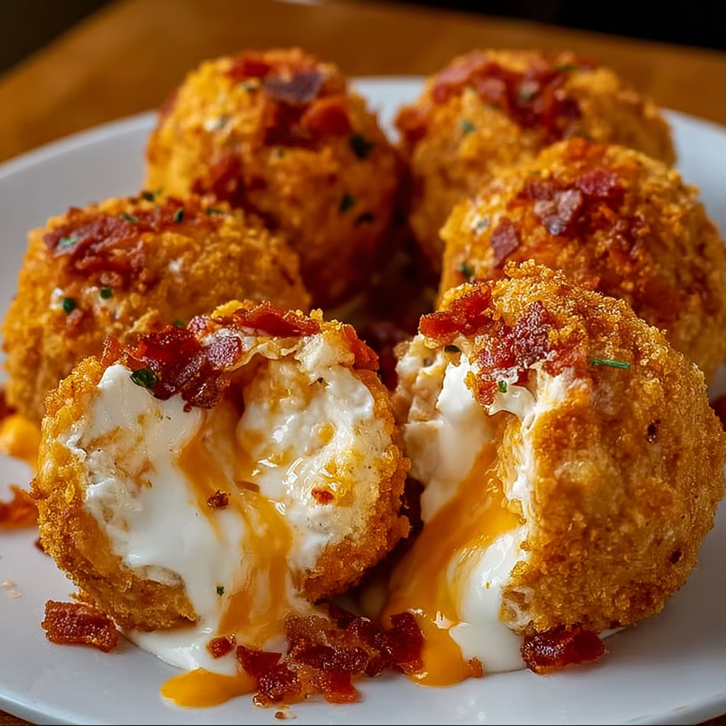 Bacon and cheese covered chicken balls.