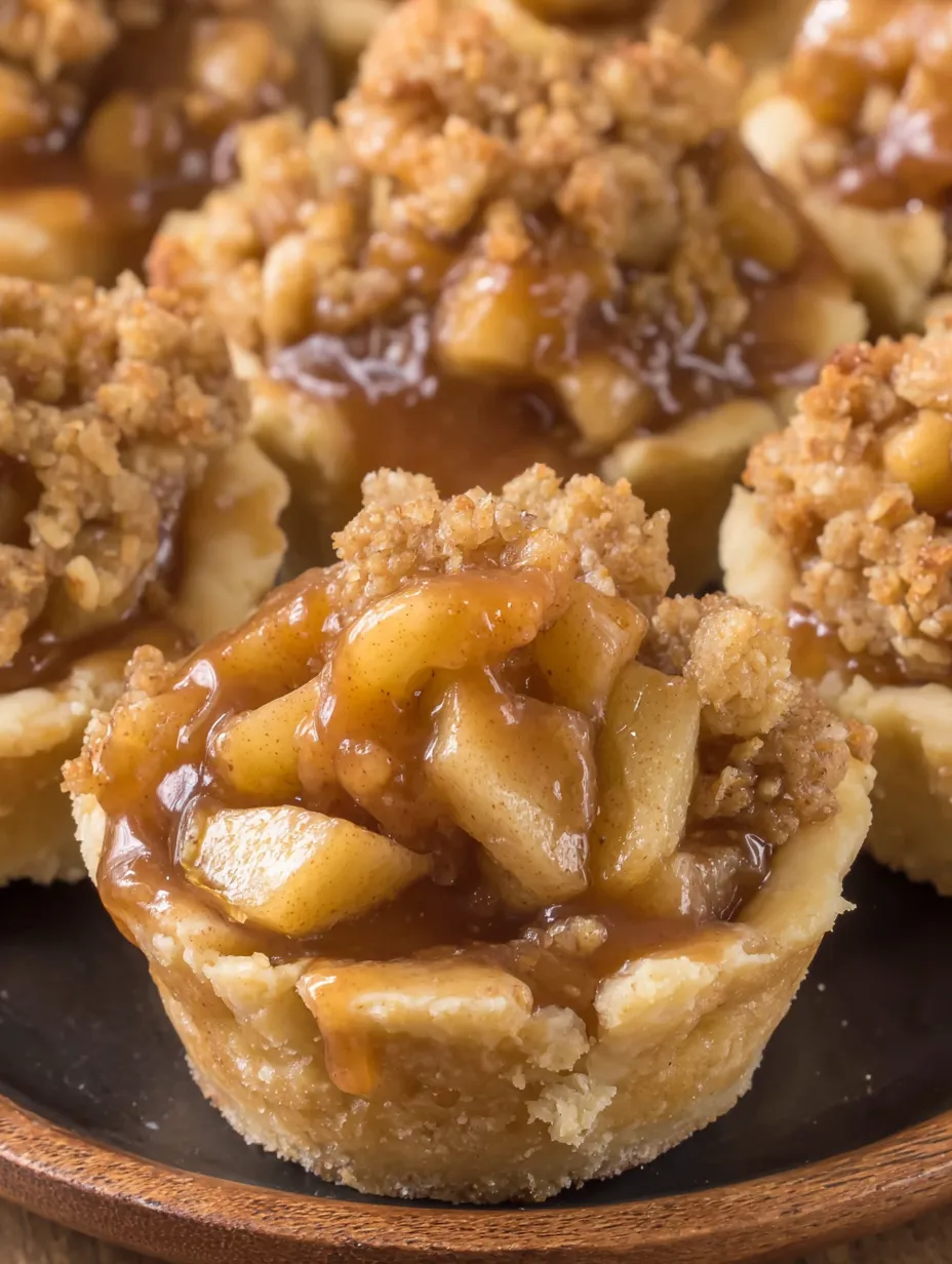A plate of mini apple crisp bites.