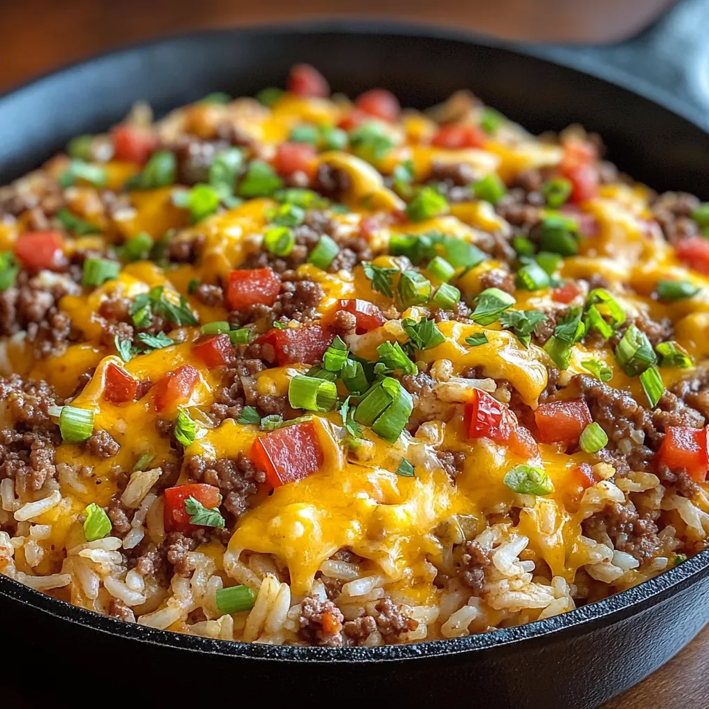 A pan of food with rice and cheese.