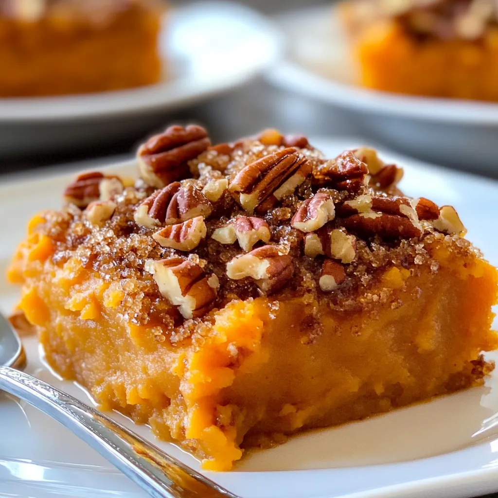 A slice of pumpkin pie on a plate.