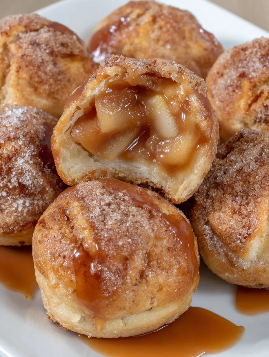 Caramel apple pie bombs on a plate.