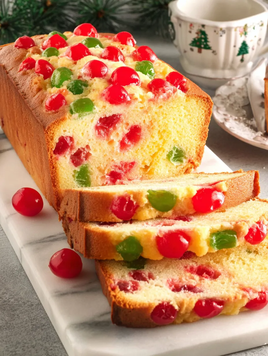 A slice of Newfoundland Style Cherry Cake.